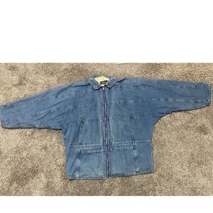 Vintage J Jordan denim chore jacket women XL 1X 2X 3X ? Size label missing